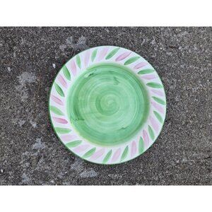 Suzanne Katkhunda Hand Painted Pottery 11" Dinner Plate Pink Green England